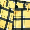 thumbnail image 6 of ohmzyzo Men's Plaid Slacks Regular Fit Flat Front Work Prom Checked Dress Pants Slim Tapered Leg Trousers with Pockets Yellow Yellow, 6 of 7