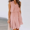thumbnail image 4 of Babysbule Dresses for Women Fashion Women's Summer Casual V-Neck High Waist Sleeveless Short Dresses, 4 of 9
