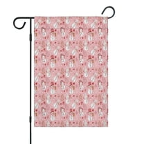 Pink Christmas Snowman Pattern Fall Garden Flags 12.5"x18" Double Side,Small Yard Flags for Outside,Outdoor Fall Decor,Autumn Funny Garden Flag Yard Decoration