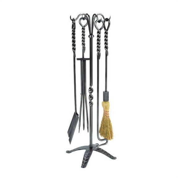 Achla Designs Minuteman International Rope Fireplace Set of 4 Tools, 32 Inch Tall, Graphite Finish