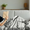 thumbnail image 3 of Eiffel Tower Soft Flannel Fleece Throw Blanket, Paris Sketch Style Cafe Restaurant Landmark Canal Boat Lantern Retro Print, Cozy Plush for Indoor and Outdoor Use, 50" x 70", Black White, by Ambesonne, 3 of 5