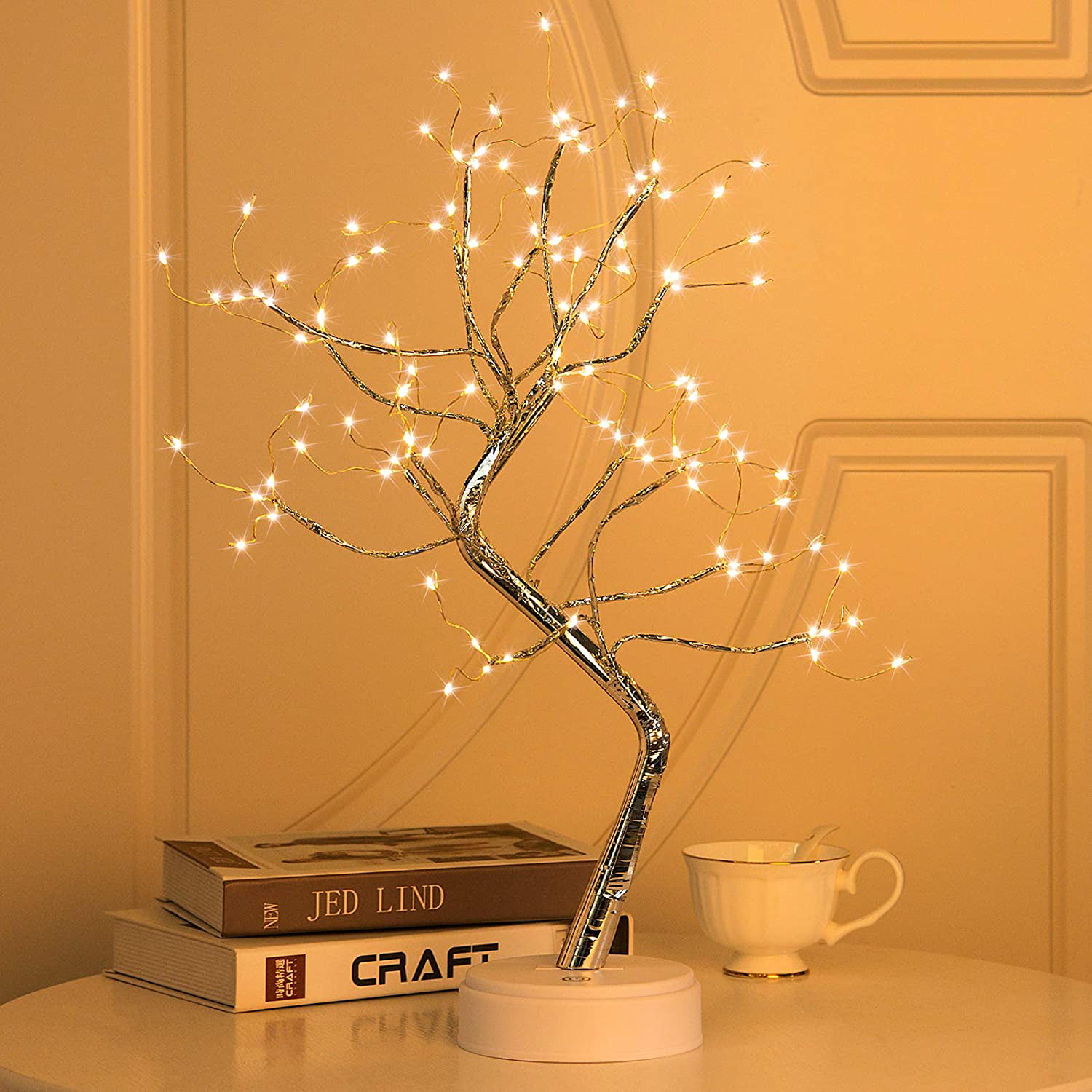 Bedroom Firefly Bonsai Tree Light USB/Battery Touch Switch Deco of Children's Room Living Room Party Wedding and Christmas Warm Light 20'' Fairy Light Spirit Tree Lamp with 108 LED Lights 