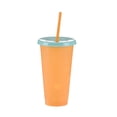 thumbnail image 2 of Tazas de agua de plástico que cambia de color de temperatura taza de paja bebida fría taza de café para niños adultos 5 piezas tholdsy HA003525-00, 2 of 7