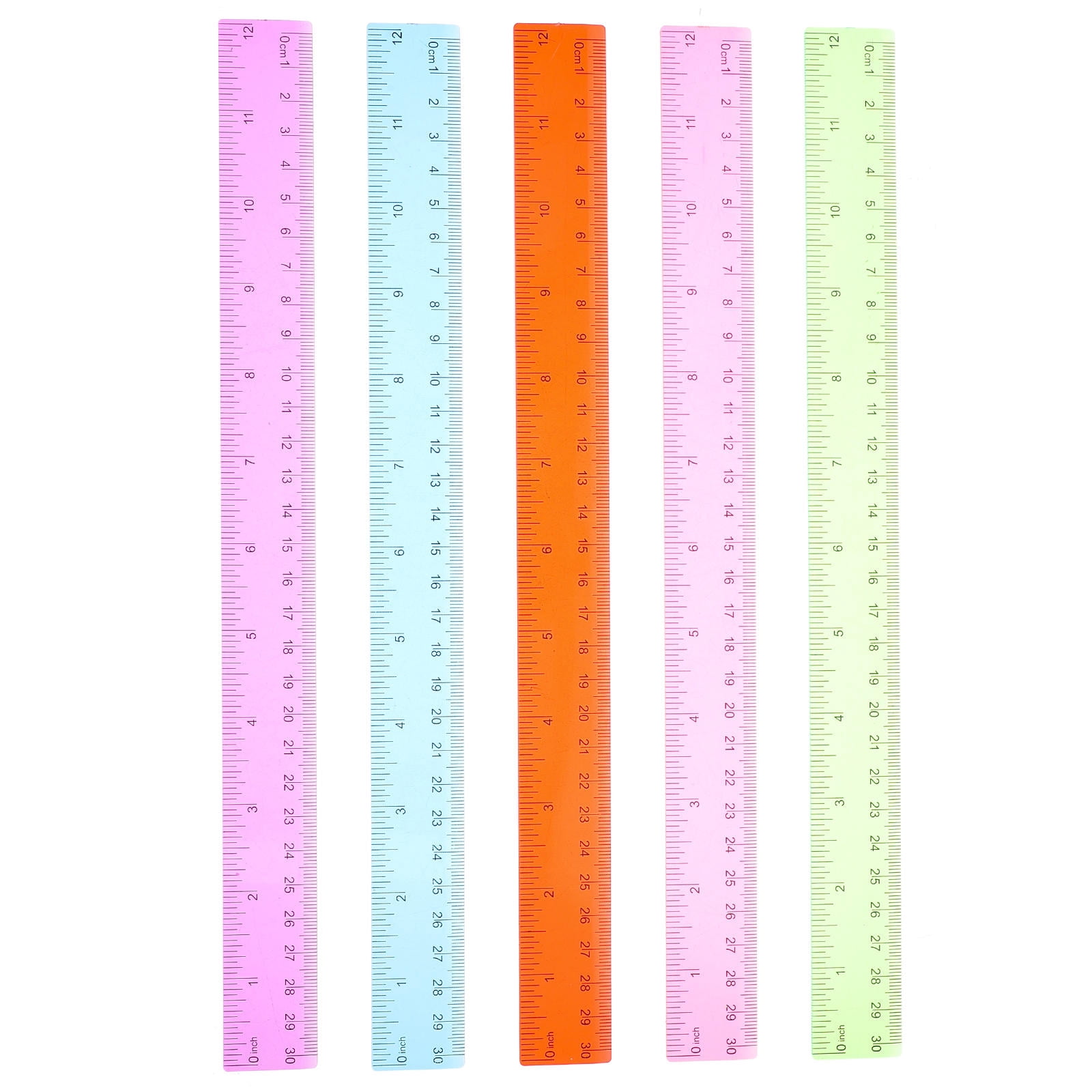MERRYHAPY  5 Pcs Rulers Bulk for Classroom Straight Edge Student