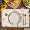 thumbnail image 4 of Beige Flowers Placemats Set of 8, Watercolor Farmhouse Botanical Floral Placemats for Dining Table, Place Mats for Kitchen Tabletop, Waterproof Wipeable Dining Table Mats Set, 4 of 9