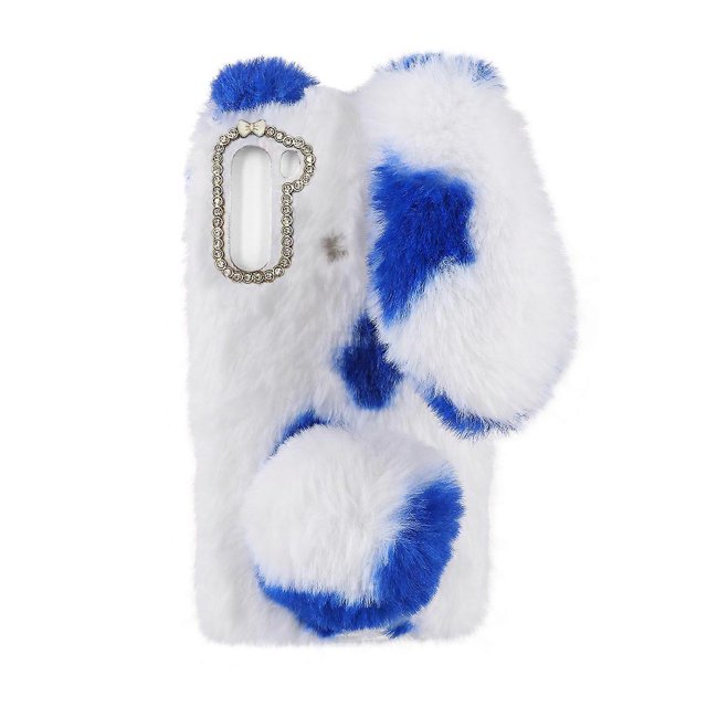 Adorable Rabbit Phone Case Plush Protector For Girls Daily Use Blue 1Set