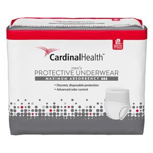 Cardinal Health Maximum Absorbency Protective Underwear for Men,  Large/XL 45'' to 58'', Pack of 18