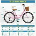 thumbnail image 3 of 24 inch 7 Speed Bicycle for Women, Cruiser Bike for Women with Basket & Lock, Commuter Bicycle Lightweight City Bikes for Adults, Shoping and Exercise, 3 of 11