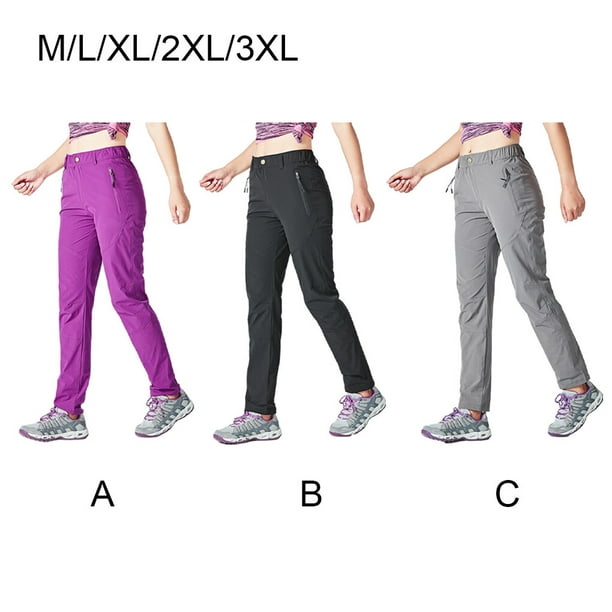 Women Hiking Pants Quick Dry Camping Trekking Thin Trousers Stretch  Sunproof Waterproof Elastic Scratch Proof Bottom for Running Black L 