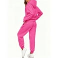 thumbnail image 6 of Sweatsuits Women 2 Piece Outfit Cozy Jogging Suits Hoodies Pullover Jogger Sweatpants Set Matching Sweat Sets Hot Pink L, 6 of 6