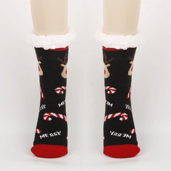 Sales 2026 Fuzzy Socks Under $5 GIJNRIUIUA Black Crew Socks Winter Winter Christmas Anti Fleece Thickened Lamb Socks Slippers Socks Slipper Socks