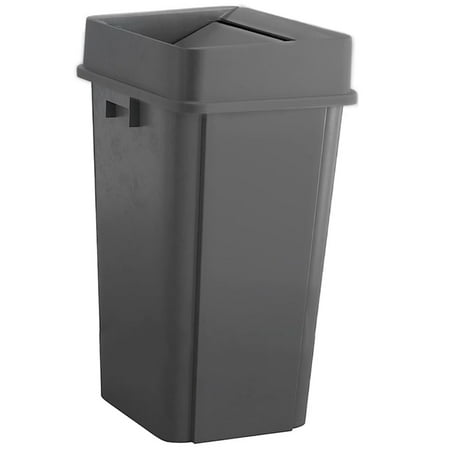 

50 Gallon Black Square Commercial Trash Garbage Can with Lid | Outdoor Office Restaurant School Kitchen