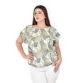 thumbnail image 1 of Blusa estampada Roman Fashion Estampado verde Talla 36, 1 of 7