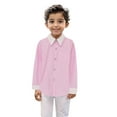 thumbnail image 1 of Gibobby Blusa Niños Camisas de vestir casuales de manga larga con botones a y manga larga para niños y niñas(Rosa, 6-7 Años), 1 of 4