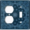 thumbnail image 4 of Metal Light Switch Plate Cover Blue Floral Bandana Paisley Tile Pattern TIL052, 4 of 13