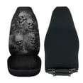 thumbnail image 4 of Uorisanigo Car Seat Covers 2pc Set High Back Vehicle Front Seat Cover Soft Fluffy Furry Smokey Skulls Saddle Blanket Elastic Back, fit Most Vehicles, Automotive Interior Accessories, 4 of 7