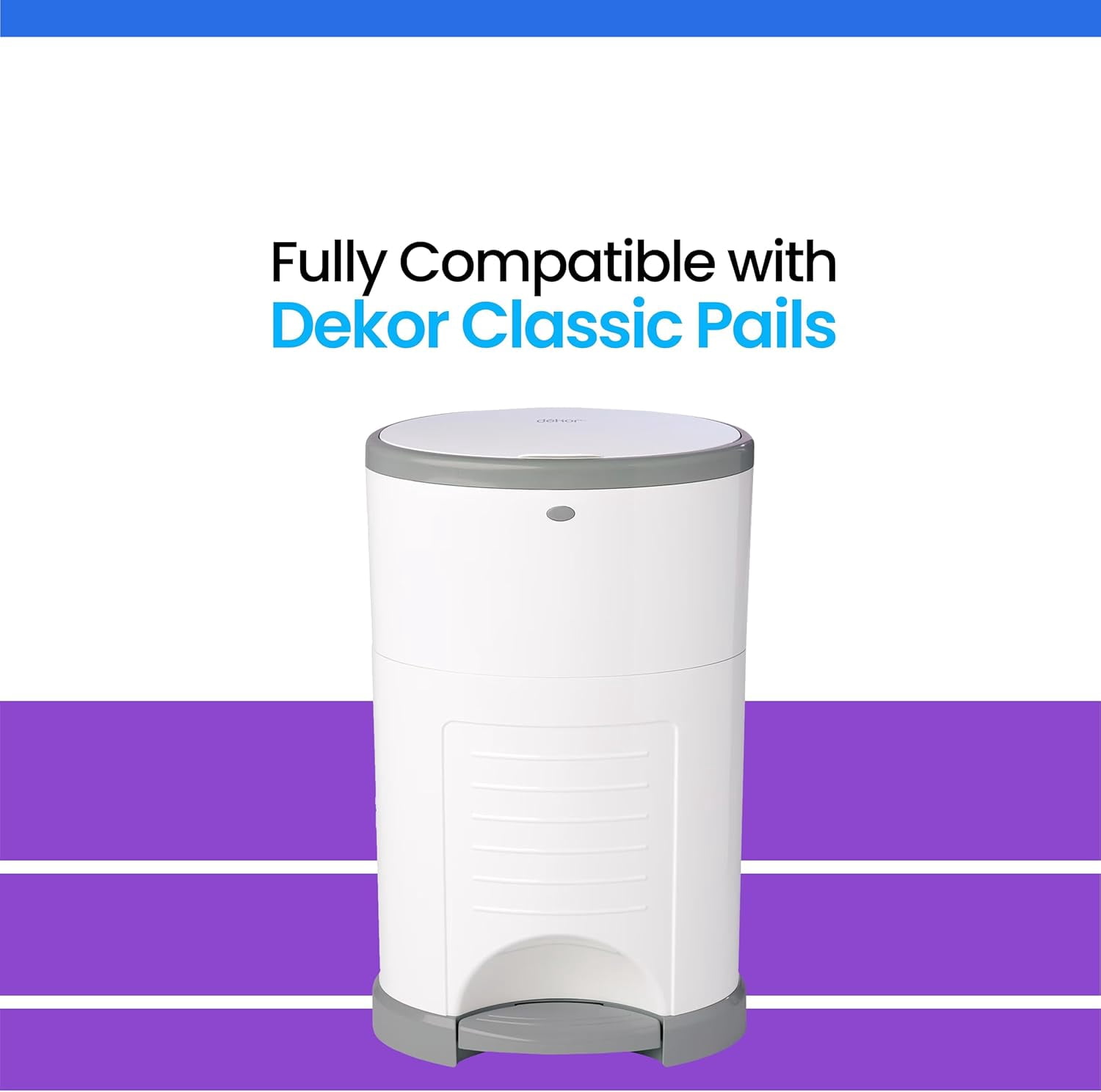 ECO-REFILLS Diaper Pail Refills - Fits Dekor CLASSIC Extra Thick, Powerful Odor Elimination & Powder Scent | Easy to Replace and Dispose of Diaper Bag (5)