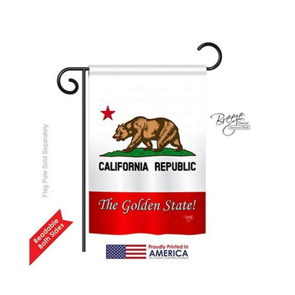 Breeze Decor 58177 States The Golden State 2-Sided Impression Garden Flag - 13 x 18.5 in.