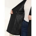 thumbnail image 5 of DARING DIVA Women's Lapel Collar Trench Vest Double Breast Long Blazer L Black, 5 of 6