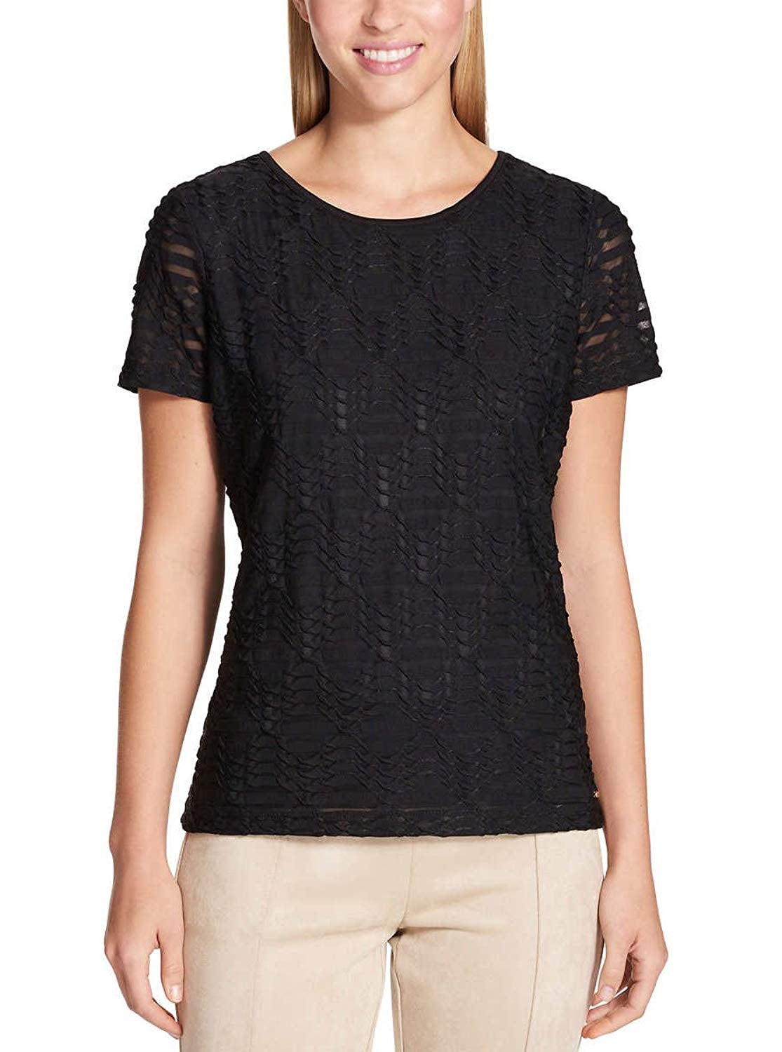 Calvin Klein Calvin Klein Womens Stretch Textured Shirt (Black, X