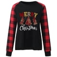 thumbnail image 6 of Tbopshirt Womens Hoodless Sweatshirts,Plus Size Essential Crewneck Sweatshirts Long Sleeve Plaid Christmas Print Splicing Round Neck Pullover T-Shirt Tops, 6 of 9