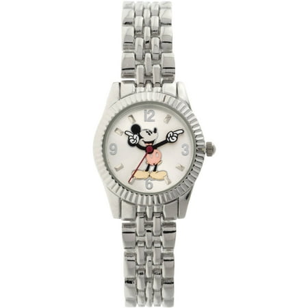 Disney Mickey Mouse Women's Round Imitation Silver Bracelet Watch