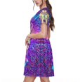 thumbnail image 2 of Balery Elephant in Tribal Style Vestidos sueltos de manga corta para mujer, vestidos de verano 2025, vestidos casuales de corte A con vuelo., 2 of 6