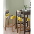 thumbnail image 2 of Yellow Grey Bar Stool Covers Set of 4, Vintage Stripe Farmhouse Wood Grain Ombre Stretch Washable Bar Chair Covers with Backs, Removable Pub Counter Height Chair Cover for Kitchen Dining Room Cafe, 2 of 7