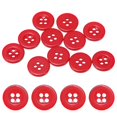 thumbnail image 1 of Botones de Costura Uxcell [10pcs] - 0.5 Pulgadas/ 12.5mm 20L Botones Redondos Planos de Resina de 4 Agujeros para Reemplazo de Abrigos y Costura de Ropa y DIY - [Rojo], 1 of 6