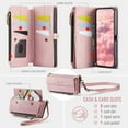 thumbnail image 3 of funda Billetera para Samsung Galaxy S21 Ultra con Ranuras [Bolsillo con Cremallera con Ranura para Efectivo de 9 Tarjetas] Cierre Magnético, Correa Desmontable, Pata de Cabra, Bloqueo RFID y TPU, 3 of 9