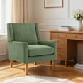 thumbnail image 1 of MALOL Upholstered Wingback Accent Chair, Modern Fabric Accent Armchair, Single Sofa Chair with Lounge Seat and Wood Legs – Green, 1 of 14