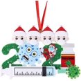 thumbnail image 1 of Paquete de 2 adornos de árbol de Navidad 2021 con colgante de Papá Noel – Papá Noel pintado con colgante de árbol de Navidad de vacuna, adorno colgante regalo para decoración de Navidad (Familia 4), 1 of 5