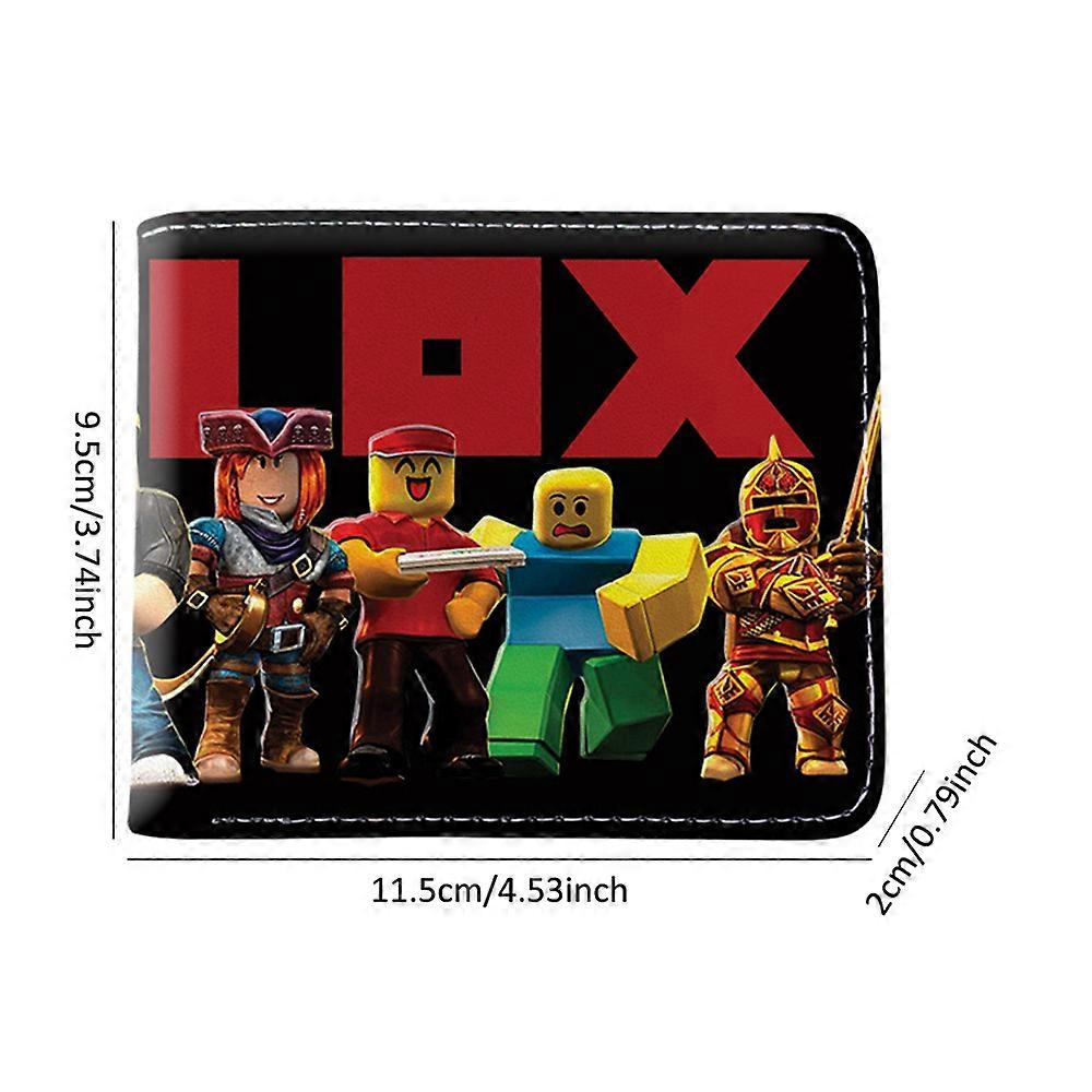 Portefeuille Enfant Roblox En Cuir PU - Motif Dessin Animé - Dimensions 11.5x9.5x2 Cm - Multifonction - 6