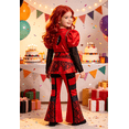 thumbnail image 3 of Hulaha Girls Red Punk Dress Kids Party Dress Costume with Wig, 3 of 4