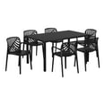 thumbnail image 5 of WestinTrends Playa 7-Piece Outdoor Metal Rectangle Patio Dining Table Set With Stackable Resin Patio Dining Chairs, Black, 5 of 15