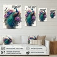 thumbnail image 4 of Designart Cute Peacock Floral Art I Canvas Wall Art, 4 of 5