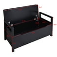 thumbnail image 2 of Costway Shoe Bench Storage Rack Cushion Seat Ottoman Bedroom Hallway Entryway Black, 2 of 11