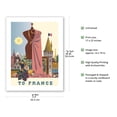 thumbnail image 2 of To France - Vintage Travel Poster by David Klein c.1955 - Bamboo Fine Art 290gsm Paper (Unframed) 17x22in, 2 of 4