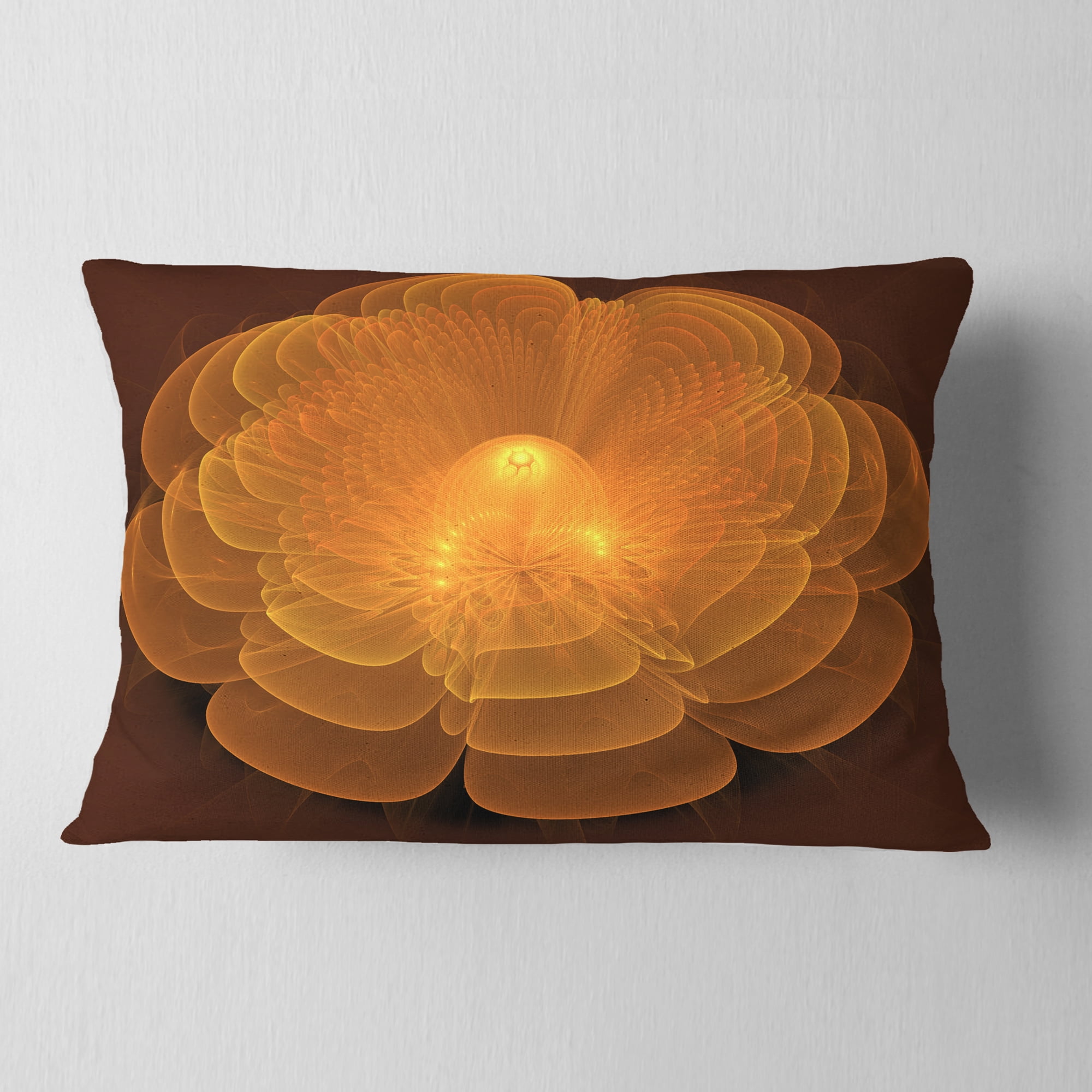 Designart 12" x 20" Red Polyester Throw Pillow