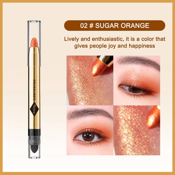 Eyeshadow Stick, Double Ended Eyeshadow Pen, Long Lasting High Pigment Eye Makeup with Built In Sponge Brush, Creamy Smooth Blendable Texture for Easy Application