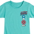 thumbnail image 3 of Marvel Captain America - Logo Stack - Toddler and Youth Girls Fitted Short Sleeve Graphic T-shirt, 3 of 5