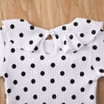 thumbnail image 3 of BemeyourBBs Toddler Baby Girls Summer Clothes Vintage Infant Baby Girls Summer 2 Piece Outfit Polka Dot Collar Short Sleeve T-Shirt and Ruffle Suspender Skirt Set, 3 of 6