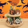 thumbnail image 4 of pdqouc Halloween Film Characters Tray Decor Halloween Decorations Rustic Tiered Tray Decor for Home Table for Halloween Party Supplies Dessert Serving Tray for Halloween Decorations, 4 of 6