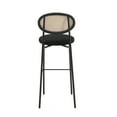 thumbnail image 6 of LeisureMod Euston Modern Wicker Bar Stool with Black Powder Coated Steel Frame and Footrest (Black), 6 of 13
