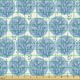 thumbnail image 2 of Ambesonne Forest Fabric by the Yard Upholstery, Blue Branches in Rounds Art, 2 Yards, Pale Azure Blue White, 2 of 5