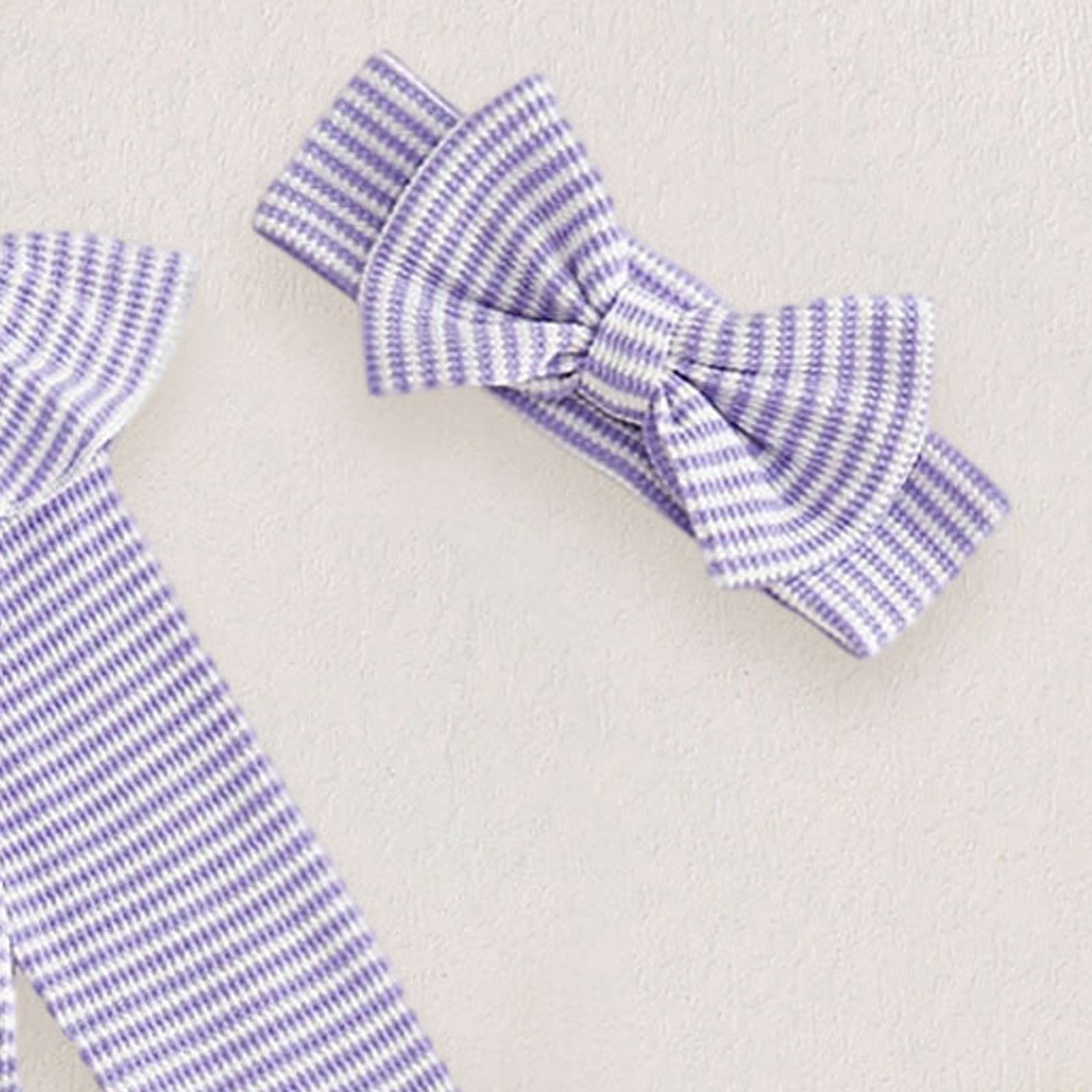 Faraee Newborn Baby Girl Clothes Rib Knit Romper Long Pants Headband Baby Clothes Letter Embroidery Summer Infant 3Pcs Outfit Purple 6-12 Months