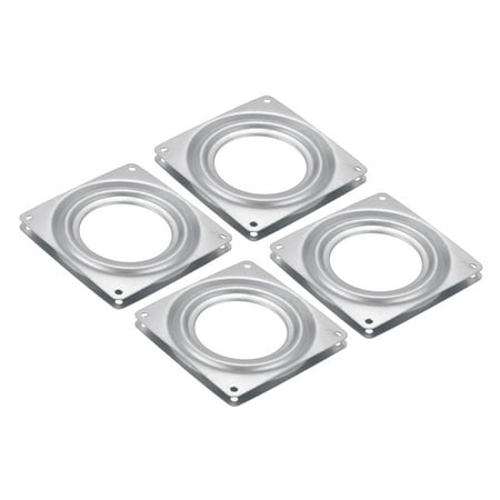 

3.7inch Metal Lazy Susan Turntable Rotating Swivel square Shape Silver Tone 4pack