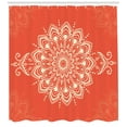 thumbnail image 3 of Ambesonne Oriental Shower Curtain, Cosmos Concept Mandala Art, 69"Wx84"L, Orange Ivory, 3 of 3