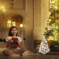 thumbnail image 4 of Amdohai 1 Prelit Tabletop Christmas Tree Snow Flocked Christmas Tree with Led Lights Wood Base Mini Xmas Pine Tree for Table Desk Home Christmas Decor, 4 of 8