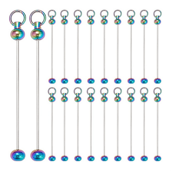 20 Pieces Key Chains Bulk Keychain Beaded Keychains for Jewelry Making Accessories DIY Beaded Keychain Supplies